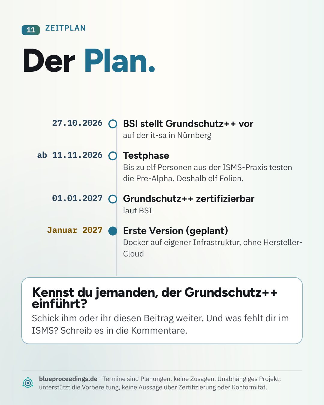 Folie 11 von 11: Der Plan.